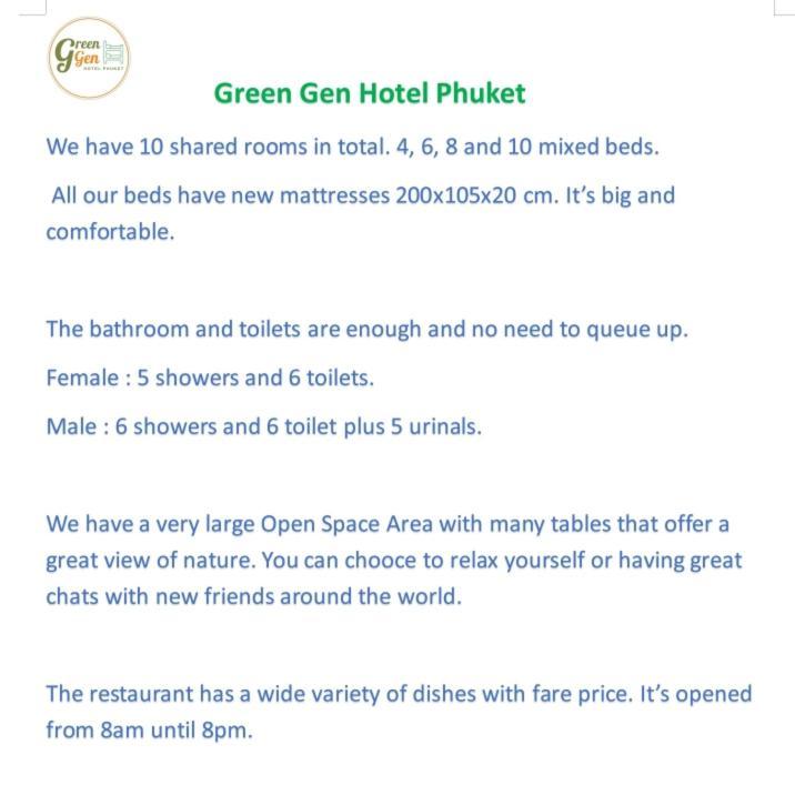 Green Gen Hotel, Mueang Phuket Ban Lo Ti Pa Esterno foto
